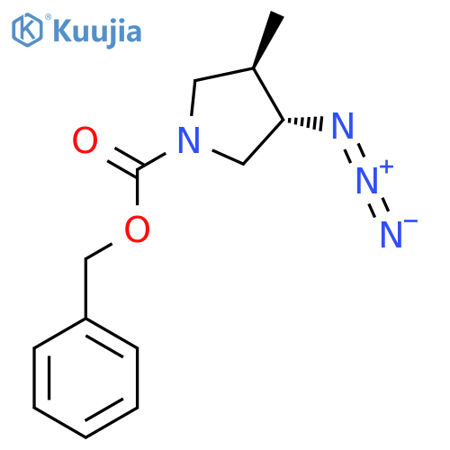 rac-benzyl (3R,4S)-3-azido-4-methylpyrrolidine-1-carboxylate structure