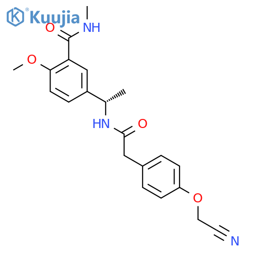 5-(1S)-1-{2-4-(cyanomethoxy)phenylacetamido}ethyl-2-methoxy-N-methylbenzamide structure
