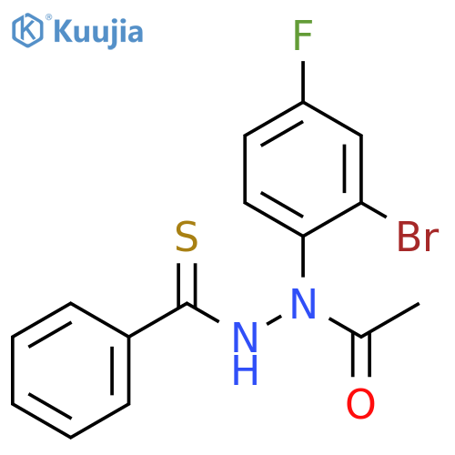 Benzenecarbothioic acid, 2-acetyl-2-(2-bromo-4-fluorophenyl)hydrazide structure