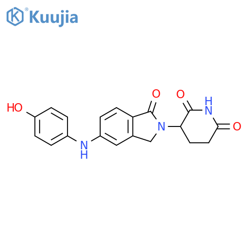 3-{5-(4-hydroxyphenyl)amino-1-oxo-2,3-dihydro-1H-isoindol-2-yl}piperidine-2,6-dione structure