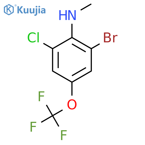2-bromo-6-chloro-N-methyl-4-(trifluoromethoxy)aniline structure