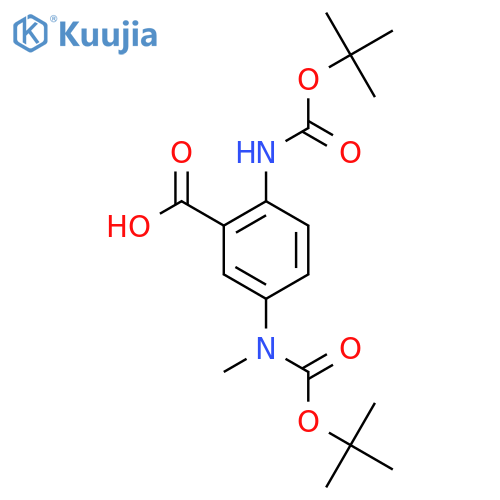 5-{(tert-butoxy)carbonyl(methyl)amino}-2-{(tert-butoxy)carbonylamino}benzoic acid structure