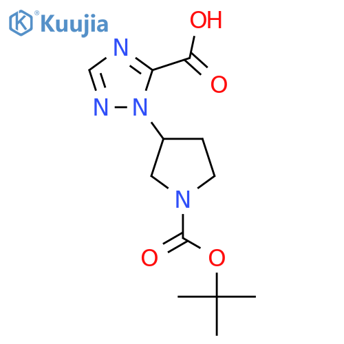 1-{1-(tert-butoxy)carbonylpyrrolidin-3-yl}-1H-1,2,4-triazole-5-carboxylic acid structure