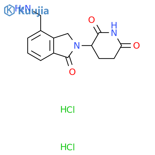 3-4-(aminomethyl)-1-oxo-2,3-dihydro-1H-isoindol-2-ylpiperidine-2,6-dione dihydrochloride structure