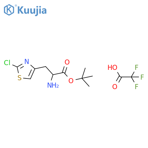 tert-butyl 2-amino-3-(2-chloro-1,3-thiazol-4-yl)propanoate, trifluoroacetic acid structure