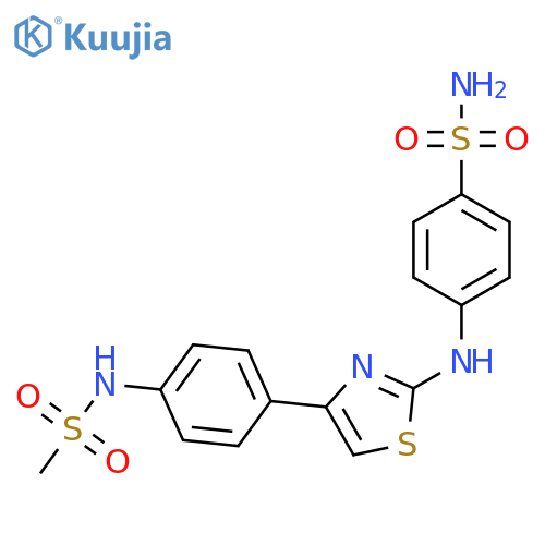 4-{4-(4-methanesulfonamidophenyl)-1,3-thiazol-2-ylamino}benzene-1-sulfonamide structure