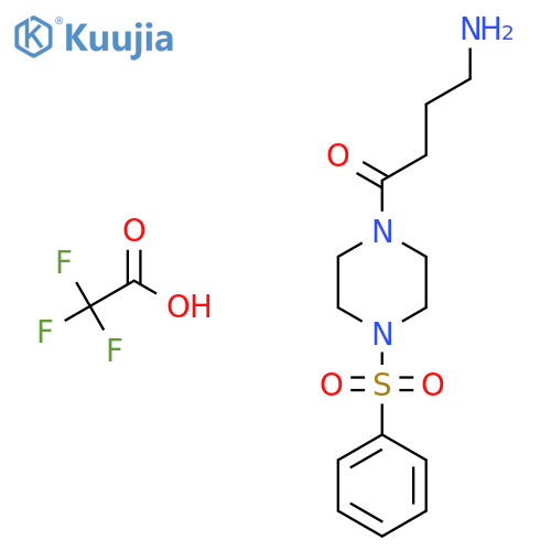 4-amino-1-4-(benzenesulfonyl)piperazin-1-ylbutan-1-one, trifluoroacetic acid structure