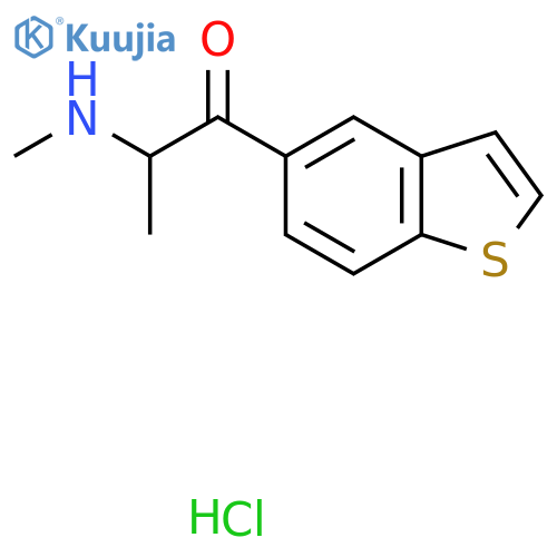 1-(1-Benzothiophen-5-yl)-2-(methylamino)propan-1-one hydrochloride structure
