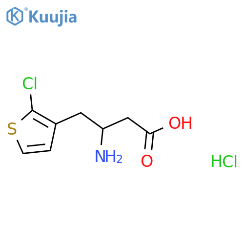3-Amino-4-(2-chlorothiophen-3-yl)butanoic acid hydrochloride structure