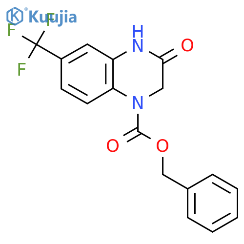Benzyl 3-oxo-6-(trifluoromethyl)-1,2,3,4-tetrahydroquinoxaline-1-carboxylate structure