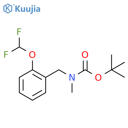 tert-butyl N-{2-(difluoromethoxy)phenylmethyl}-N-methylcarbamate structure