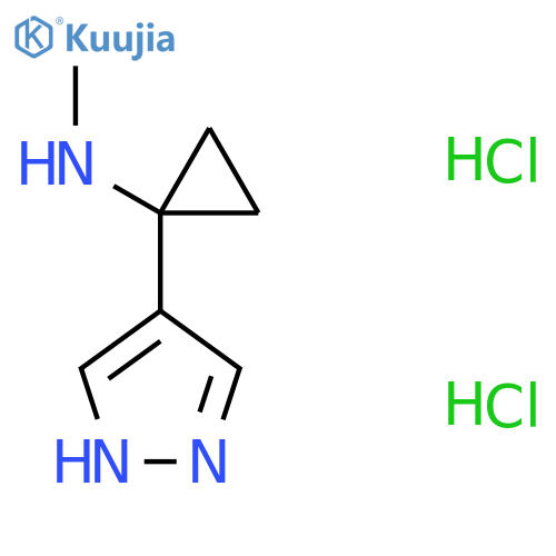 N-methyl-1-(1H-pyrazol-4-yl)cyclopropan-1-amine dihydrochloride structure
