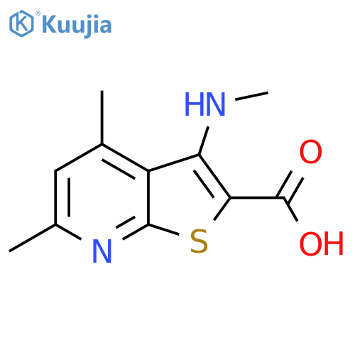 4,6-dimethyl-3-(methylamino)thieno2,3-bpyridine-2-carboxylic acid structure