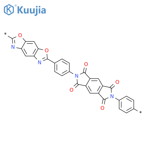 Poly[benzo[1,2-d:5,4-d']bisoxazole-2,6-diyl-1,4-phenylene(5,7-dihydro-1,3,5,7-tetraoxobenzo[1,2-c:4,5-c']dipyrrole-2,6(1H,3H)-diyl)-1,4-phenylene] structure