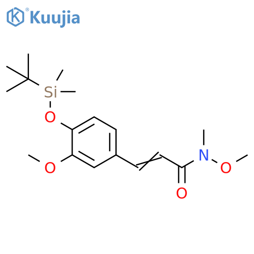 3-[4-[[(1,1-Dimethylethyl)dimethylsilyl]oxy]-3-methoxyphenyl]-N-methoxy-N-methyl-2-propenamide structure