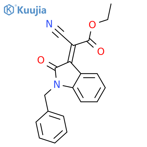 ethyl (2Z)-(1-benzyl-2-oxo-1,2-dihydro-3H-indol-3-ylidene)(cyano)ethanoate structure
