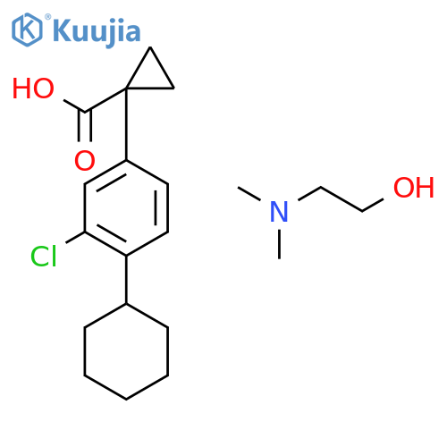 1-(3-chloro-4-cyclohexylphenyl)cyclopropanecarboxylic acid - 2-(dimethylamino)ethanol (1:1) structure