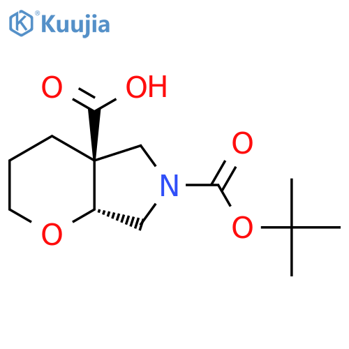 rac-(4aR,7aS)-6-(tert-butoxy)carbonyl-octahydropyrano2,3-cpyrrole-4a-carboxylic acid structure