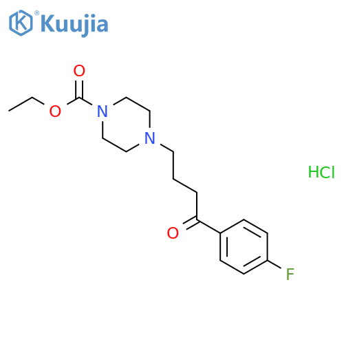 1-Piperazinecarboxylicacid, 4-[4-(4-fluorophenyl)-4-oxobutyl]-, ethyl ester, hydrochloride (1:1) structure