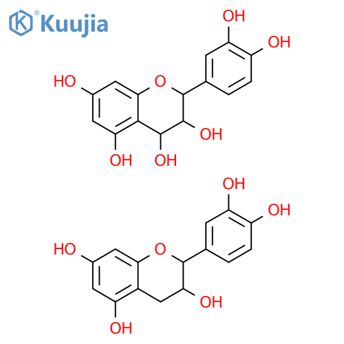 2H-1-Benzopyran-3,4,5,7-tetrol, 2-(3,4-dihydroxyphenyl)-3,4-dihydro-, polymer with 2-(3,4-dihydroxyphenyl)-3,4-dihydro-2H-1-benzopyran-3,5,7-triol (9CI) structure
