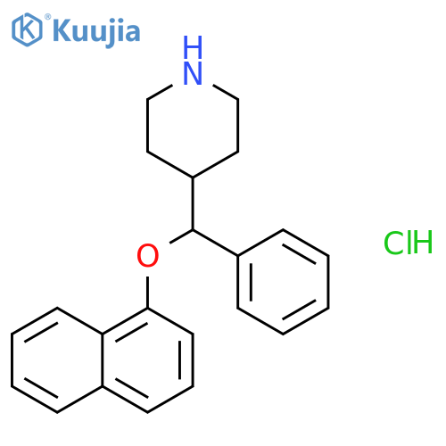 Piperidine, 4-[(1-naphthalenyloxy)phenylmethyl]-, hydrochloride, (+)- structure