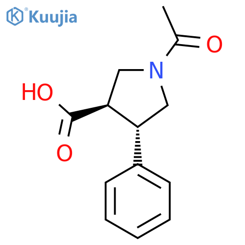 rac-(3R,4S)-1-acetyl-4-phenylpyrrolidine-3-carboxylic acid structure