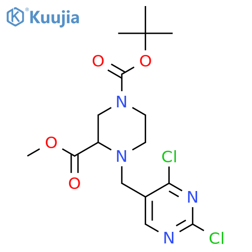 1-tert-Butyl 3-methyl 4-((2,4-dichloropyrimidin-5-yl)methyl)piperazine-1,3-dicarboxylate structure