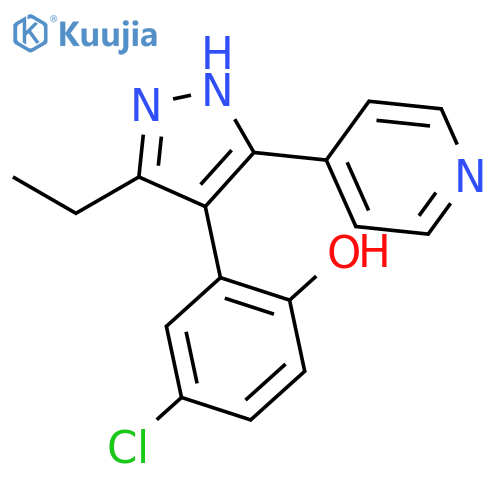 Phenol, 4-chloro-2-[3-ethyl-5-(4-pyridinyl)-1H-pyrazol-4-yl]- structure