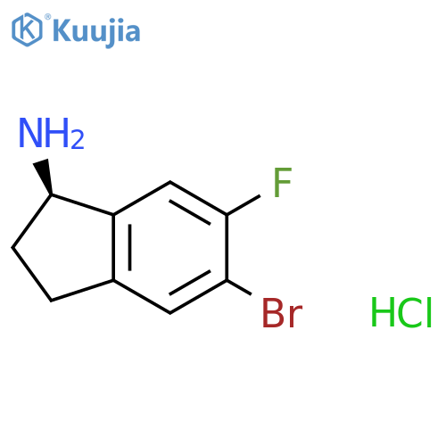 (R)-5-Bromo-6-fluoro-2,3-dihydro-1H-inden-1-amine hydrochloride structure