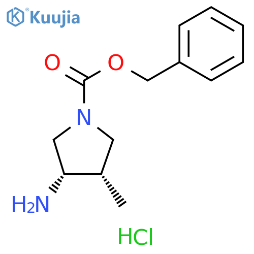 (3S,4S)-Benzyl 3-amino-4-methylpyrrolidine-1-carboxylate hydrochloride structure