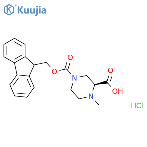 (S)-4-Methyl-piperazine-1,3-dicarboxylic acid 1-(9H-fluoren-9-ylmethyl) ester hydrochloride structure