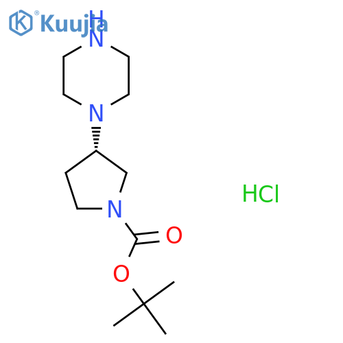 tert-butyl (3S)-3-(piperazin-1-yl)pyrrolidine-1-carboxylate hydrochloride structure