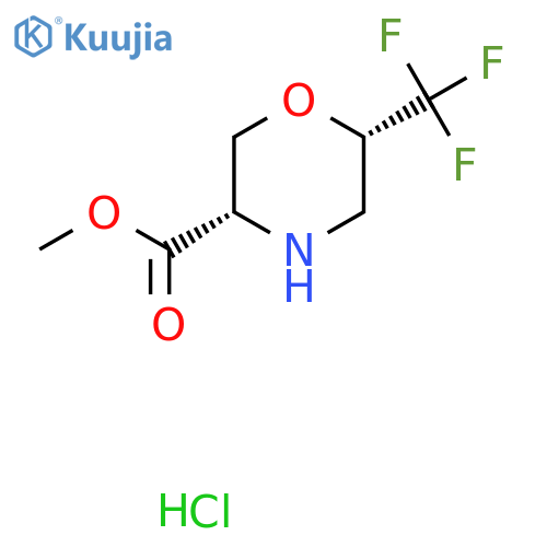 Methyl (3S,6S)-6-(trifluoromethyl)morpholine-3-carboxylate hydrochloride structure