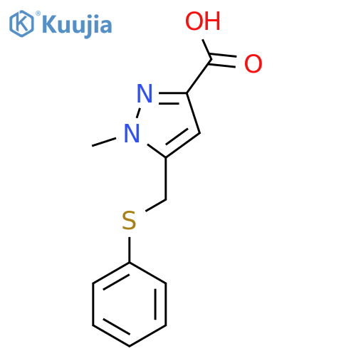 1-Methyl-5-(phenylsulfanylmethyl)pyrazole-3-carboxylic acid structure