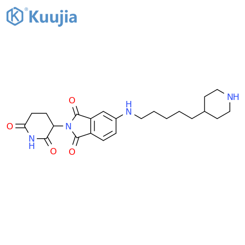 2-(2,6-dioxopiperidin-3-yl)-5-{5-(piperidin-4-yl)pentylamino}-2,3-dihydro-1H-isoindole-1,3-dione structure