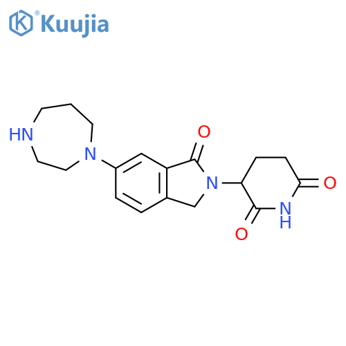 3-6-(1,4-diazepan-1-yl)-1-oxo-2,3-dihydro-1H-isoindol-2-ylpiperidine-2,6-dione structure