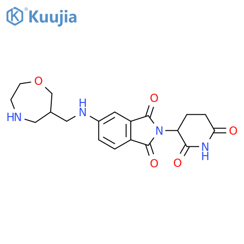 2-(2,6-dioxopiperidin-3-yl)-5-{(1,4-oxazepan-6-yl)methylamino}-2,3-dihydro-1H-isoindole-1,3-dione structure