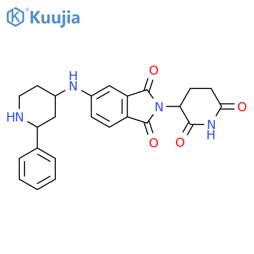 2-(2,6-dioxopiperidin-3-yl)-5-(2-phenylpiperidin-4-yl)amino-2,3-dihydro-1H-isoindole-1,3-dione structure