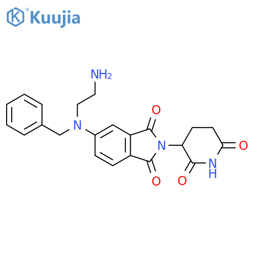 5-(2-aminoethyl)(benzyl)amino-2-(2,6-dioxopiperidin-3-yl)-2,3-dihydro-1H-isoindole-1,3-dione structure