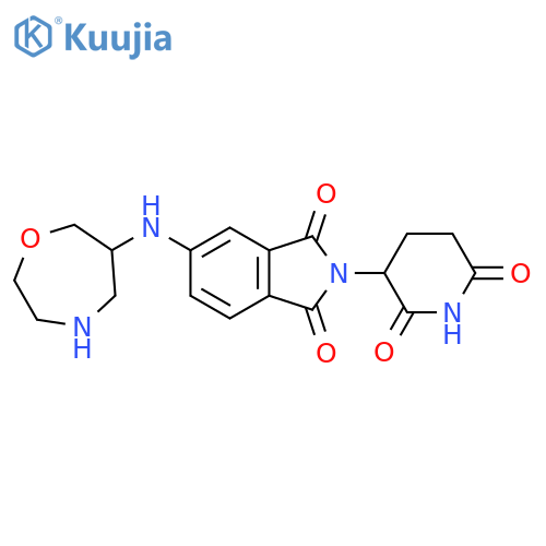 2-(2,6-dioxopiperidin-3-yl)-5-(1,4-oxazepan-6-yl)amino-2,3-dihydro-1H-isoindole-1,3-dione structure