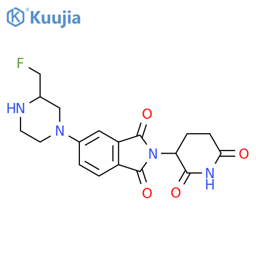 2-(2,6-dioxopiperidin-3-yl)-5-[3-(fluoromethyl)piperazin-1-yl]-2,3-dihydro-1H-isoindole-1,3-dione structure
