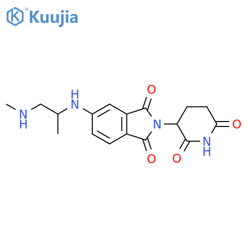 2-(2,6-dioxopiperidin-3-yl)-5-{1-(methylamino)propan-2-ylamino}-2,3-dihydro-1H-isoindole-1,3-dione structure