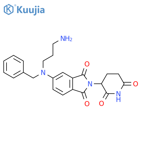 5-[(3-aminopropyl)(benzyl)amino]-2-(2,6-dioxopiperidin-3-yl)-2,3-dihydro-1H-isoindole-1,3-dione structure