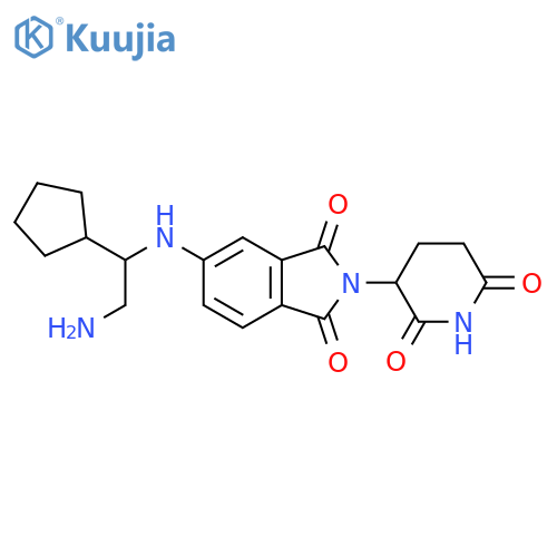 5-(2-amino-1-cyclopentylethyl)amino-2-(2,6-dioxopiperidin-3-yl)-2,3-dihydro-1H-isoindole-1,3-dione structure