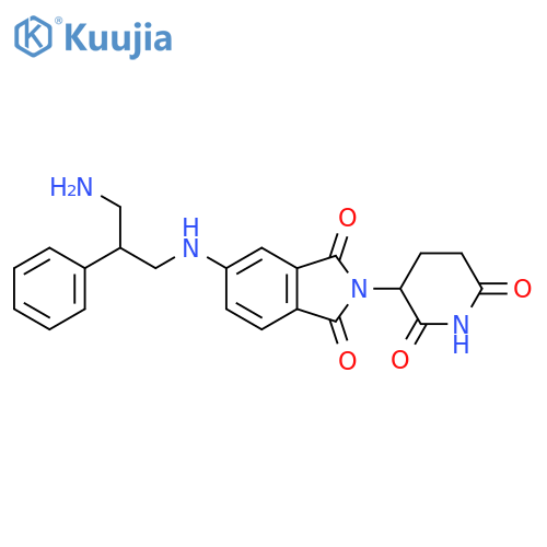 5-(3-amino-2-phenylpropyl)amino-2-(2,6-dioxopiperidin-3-yl)-2,3-dihydro-1H-isoindole-1,3-dione structure