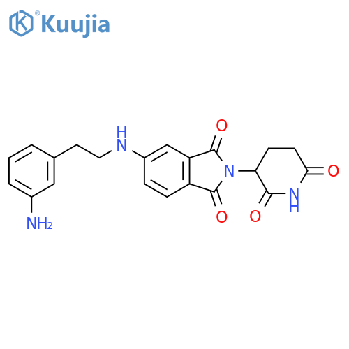 5-{2-(3-aminophenyl)ethylamino}-2-(2,6-dioxopiperidin-3-yl)-2,3-dihydro-1H-isoindole-1,3-dione structure