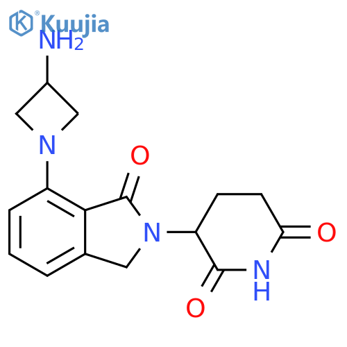 3-7-(3-aminoazetidin-1-yl)-1-oxo-2,3-dihydro-1H-isoindol-2-ylpiperidine-2,6-dione structure