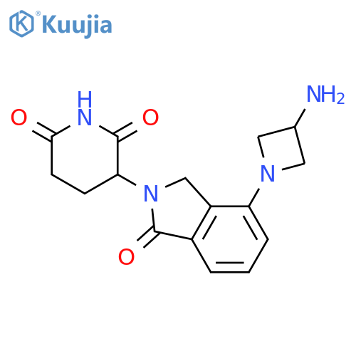 3-4-(3-aminoazetidin-1-yl)-1-oxo-2,3-dihydro-1H-isoindol-2-ylpiperidine-2,6-dione structure