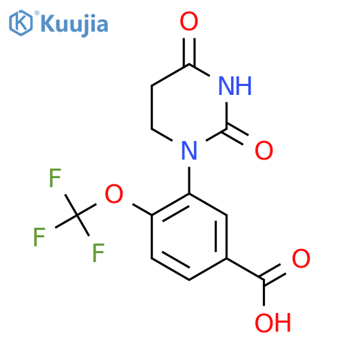 3-(2,4-Dioxo-1,3-diazinan-1-yl)-4-(trifluoromethoxy)benzoic acid structure