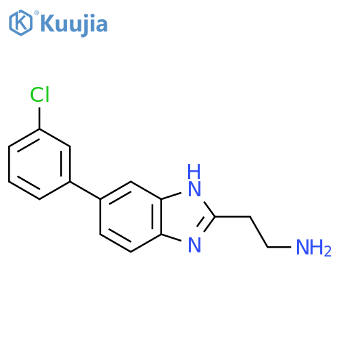 2-5-(3-chlorophenyl)-1H-1,3-benzodiazol-2-ylethan-1-amine structure